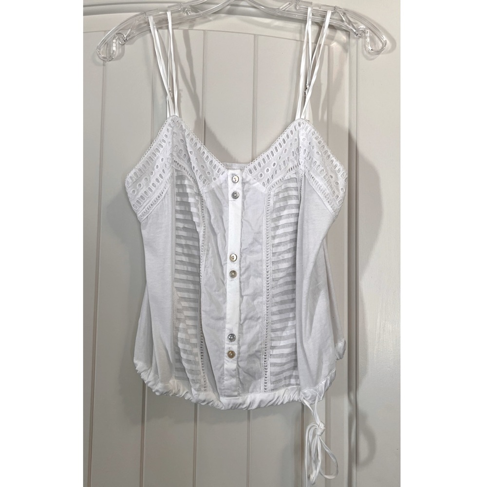 Anthropologie | TINY Natasha White Eyelet Embroidered Cami Tank